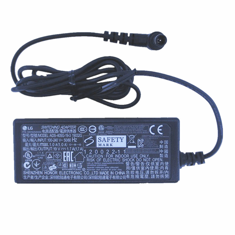 Original LG 19V 1.7A ADS-40SG-19-3 19032G ac adapter for LG WA-24C19FN WA-24C19FS DA-24B19 Charger 6
